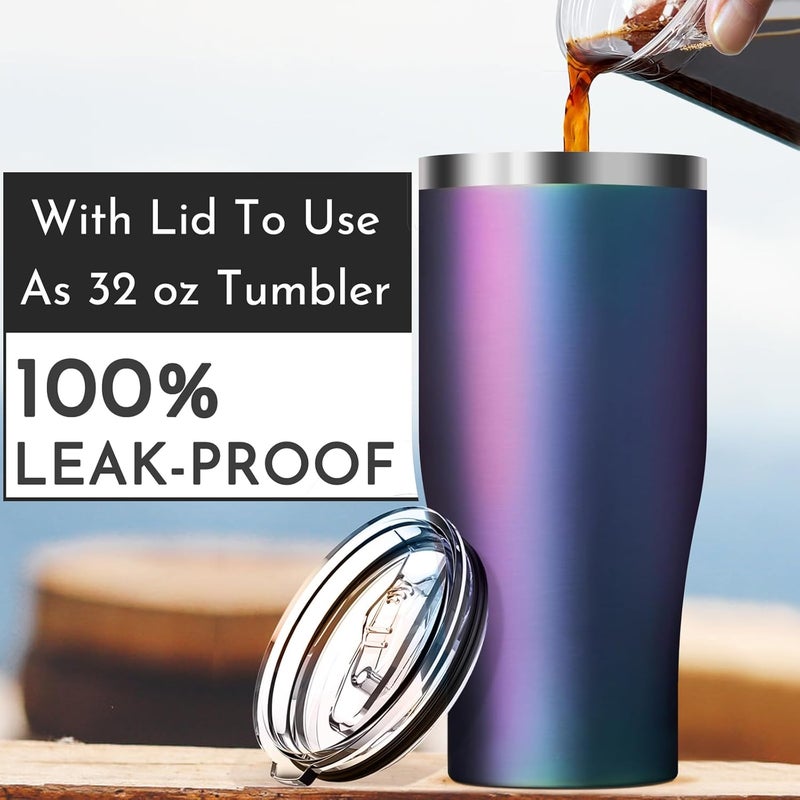 Niceyos Universal Iced Coffee Sleeve - Upgraded Double Wall Reusable Stainless Steel Holder Sleeves Insulator for Cold Drinks Fits Starbucks Dunkin Donuts McDonalds Small Medium Large Cup (Aurora) - Image 3